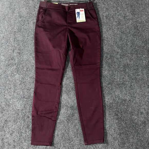 Signature Levi Strauss 8 Modern Ankle Jegging Wine Color Cotton Stretch NEW - Picture 1 of 8